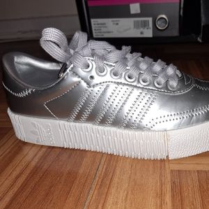 Addidas silver womens sneakers worn twice